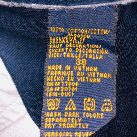 Vintage Tommy Hilfiger Golf Mens 38 Shorts Navy Blue Chino Pleated Front - Picture 8 of 8